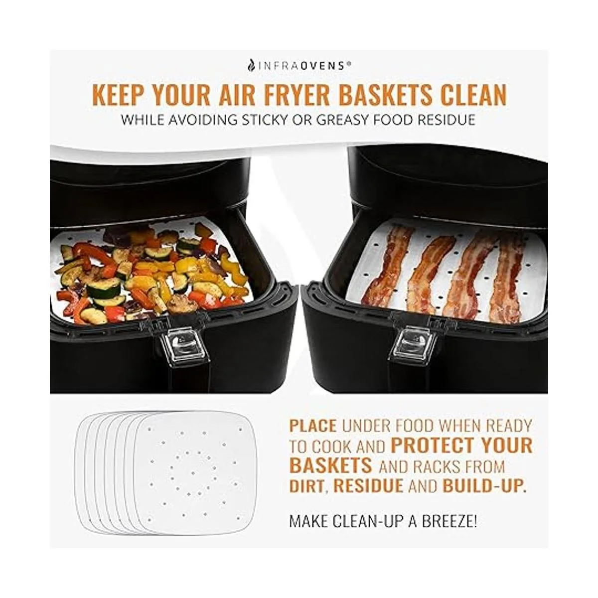 Forro de papel pergamino perforado para freidora de aire_3