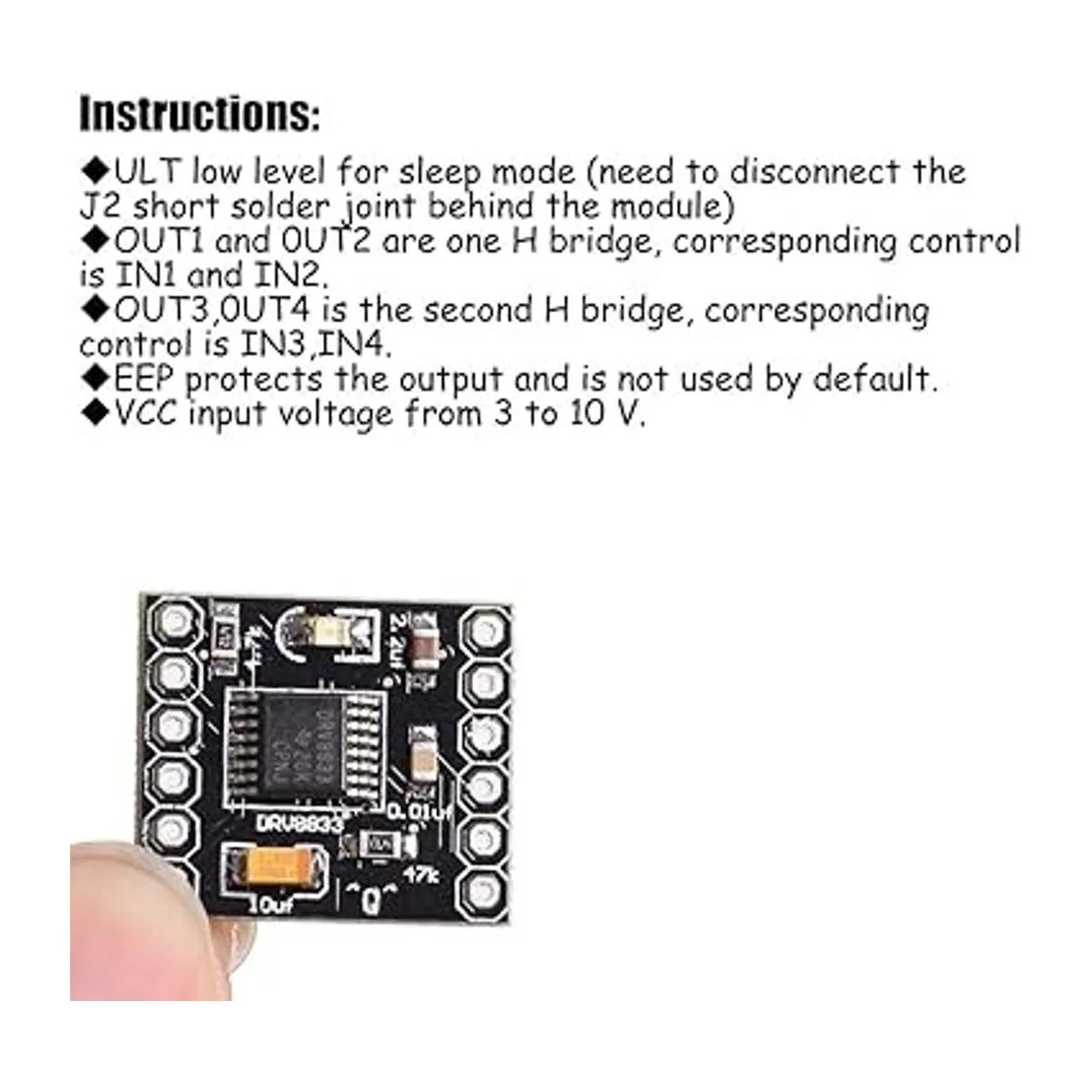 KOOBOOK DRV8833 Motor Drive Module 1.5A Dual H Bridge DC_3