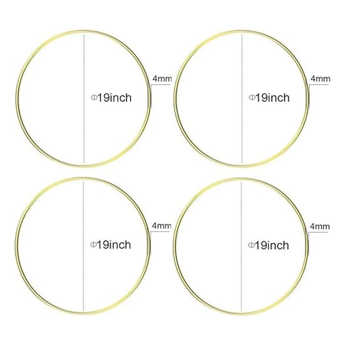 HOHIYA 4 piezas de aro de metal de 19 pulgadas corona_2