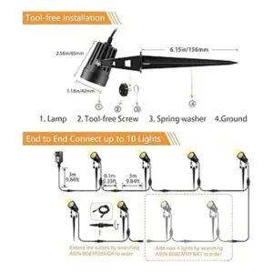 ECOWHO Iluminación de paisaje de bajo voltaje 12 V para_4