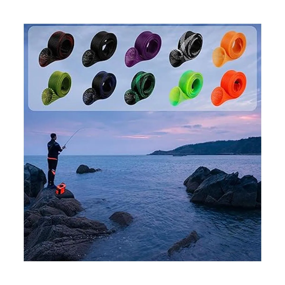 10 unidades de calcetín de caña para pescar manga de_6