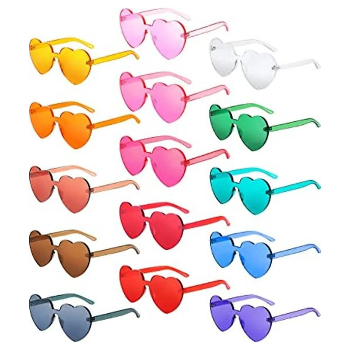 Gejoy Gafas de sol con forma de corazón sin montura de_1