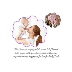 Bigspinach Mordedores de elefante rosa suave para bebés_4