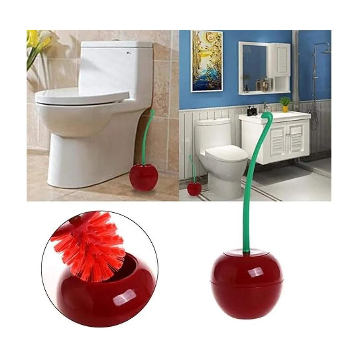 Cepillo de inodoro creativo con soporte y mango largo_4