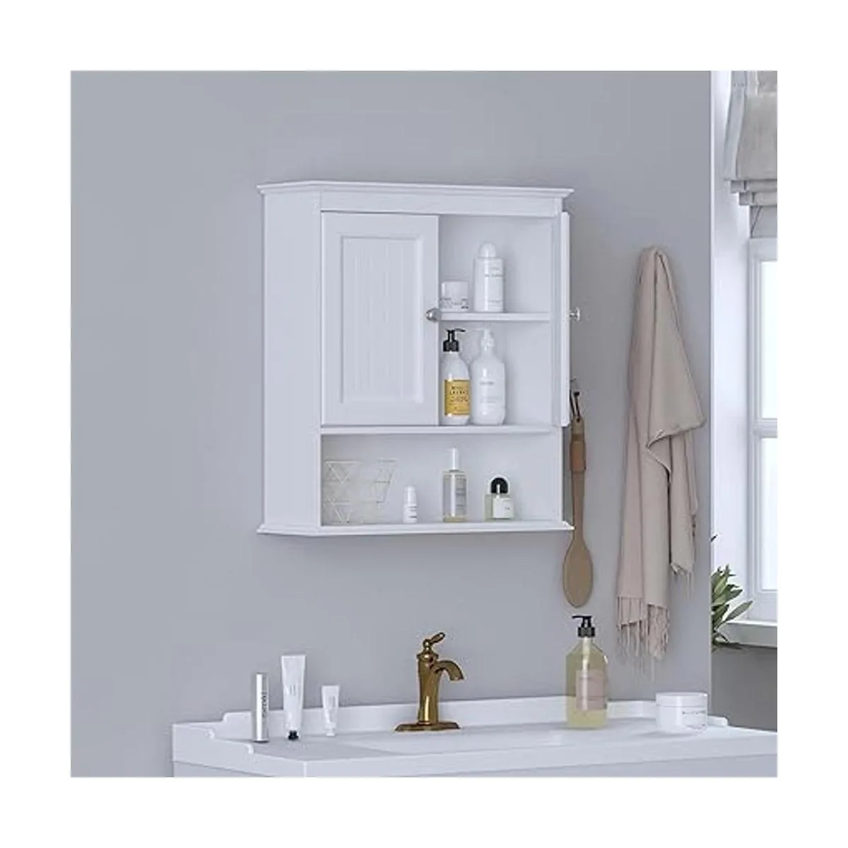 Spirich Armario de baño para el hogar montado en la pared