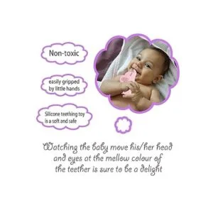 Bigspinach Mordedores de elefante rosa suave para bebés_5