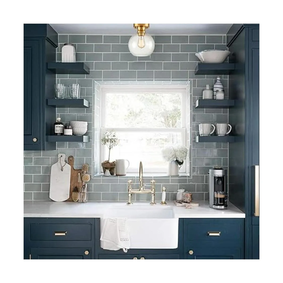 AXILAND Lámpara de techo dorada con pantalla de cristal de_2