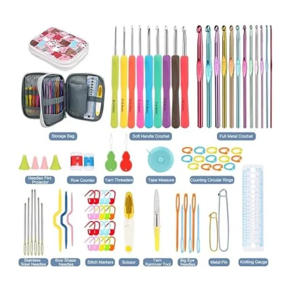 Katech Kit de ganchos de ganchillo con estuche juego de_2