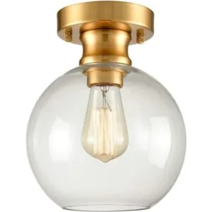 AXILAND Lámpara de techo dorada con pantalla de cristal de_3