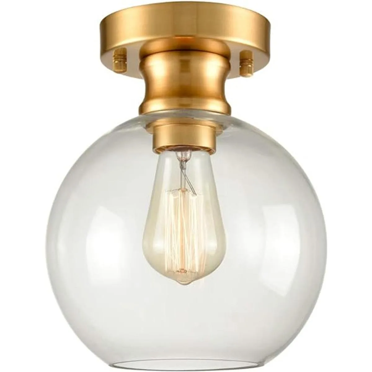 AXILAND Lámpara de techo dorada con pantalla de cristal de_3