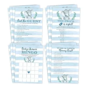 Elephant Boy Baby Shower Games Bingo Encuentra a tu_1