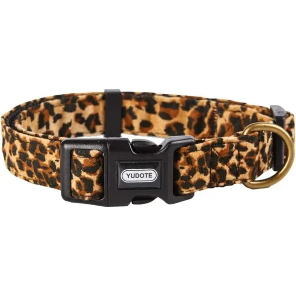Petiry Collar de perro de tela flocada estampado de_2