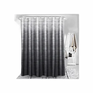 Cortina de ducha de color negro y gris para baño
