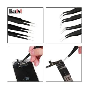Kaisi Juego de 13 pinzas de precisión antiestáticas ESD