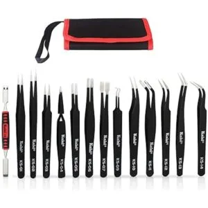 Kaisi Juego de 13 pinzas de precisión antiestáticas ESD