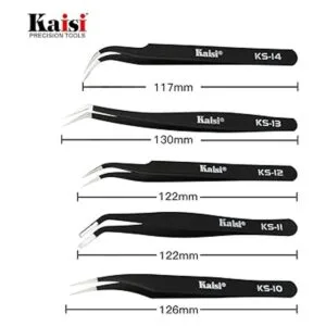 Kaisi Juego de 13 pinzas de precisión antiestáticas ESD