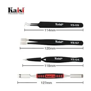 Kaisi Juego de 13 pinzas de precisión antiestáticas ESD