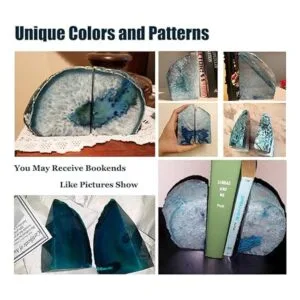AMOYSTONE Sujetalibros decorativo de ágata para oficina_6