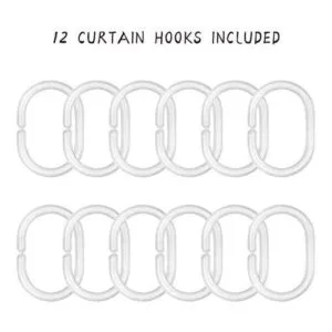 Cortina de ducha de color negro y gris para baño