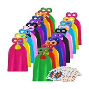 Juego de 20 capas y máscaras de superhéroe para niños con_1