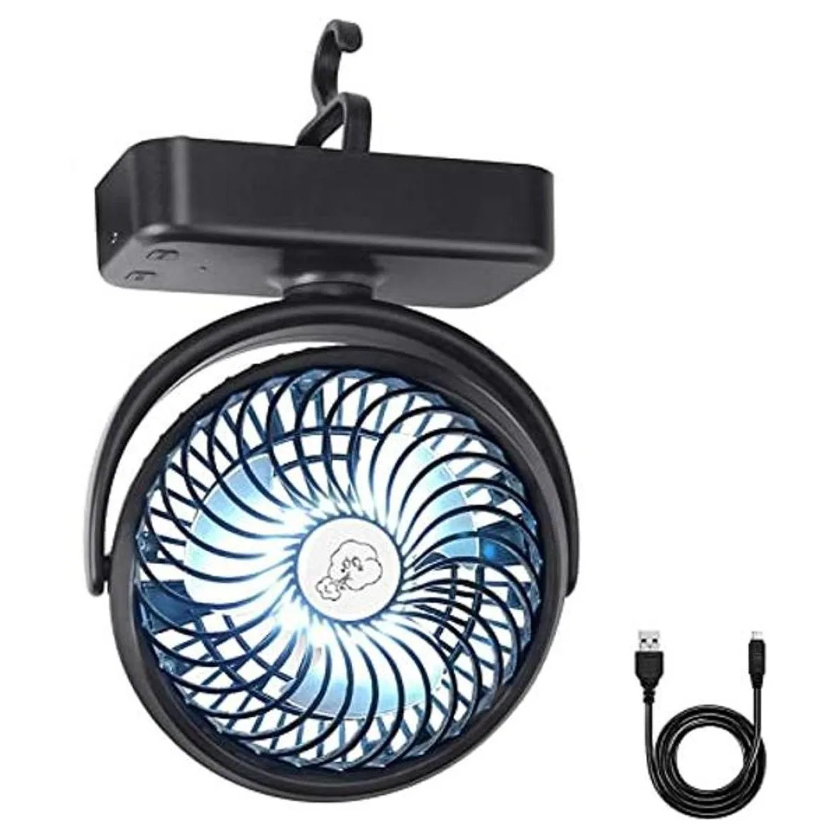 REENUO Ventilador de campamento de 5000 mAh con luces LED_1