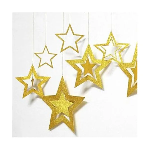 Decor365 Guirnalda de estrellas dorada diseño de_4