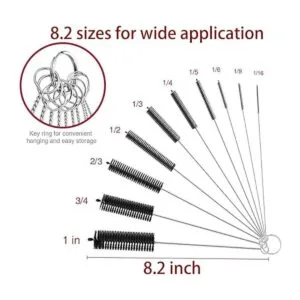 Juego de 10 cepillos largos de nailon para tubos de 8.2