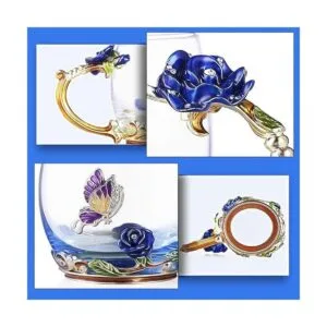 Taza de té de flor taza de té taza de café de vidrio