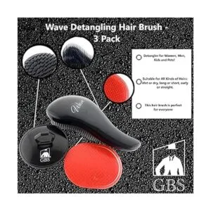 G.B.S. Juego de 3 cepillos para desenredar el cabello_3
