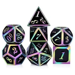 DND Juego de 7 dados metálicos Número de arco iris con_1