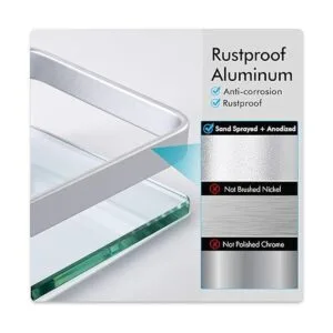 KES Estante de vidrio para baño vidrio templado de_2