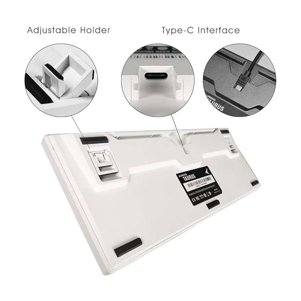 Durgod Teclado mecánico Taurus K310 104 teclas de tamaño