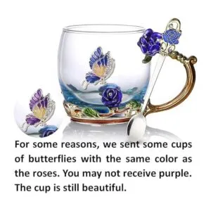 Taza de té de flor taza de té taza de café de vidrio