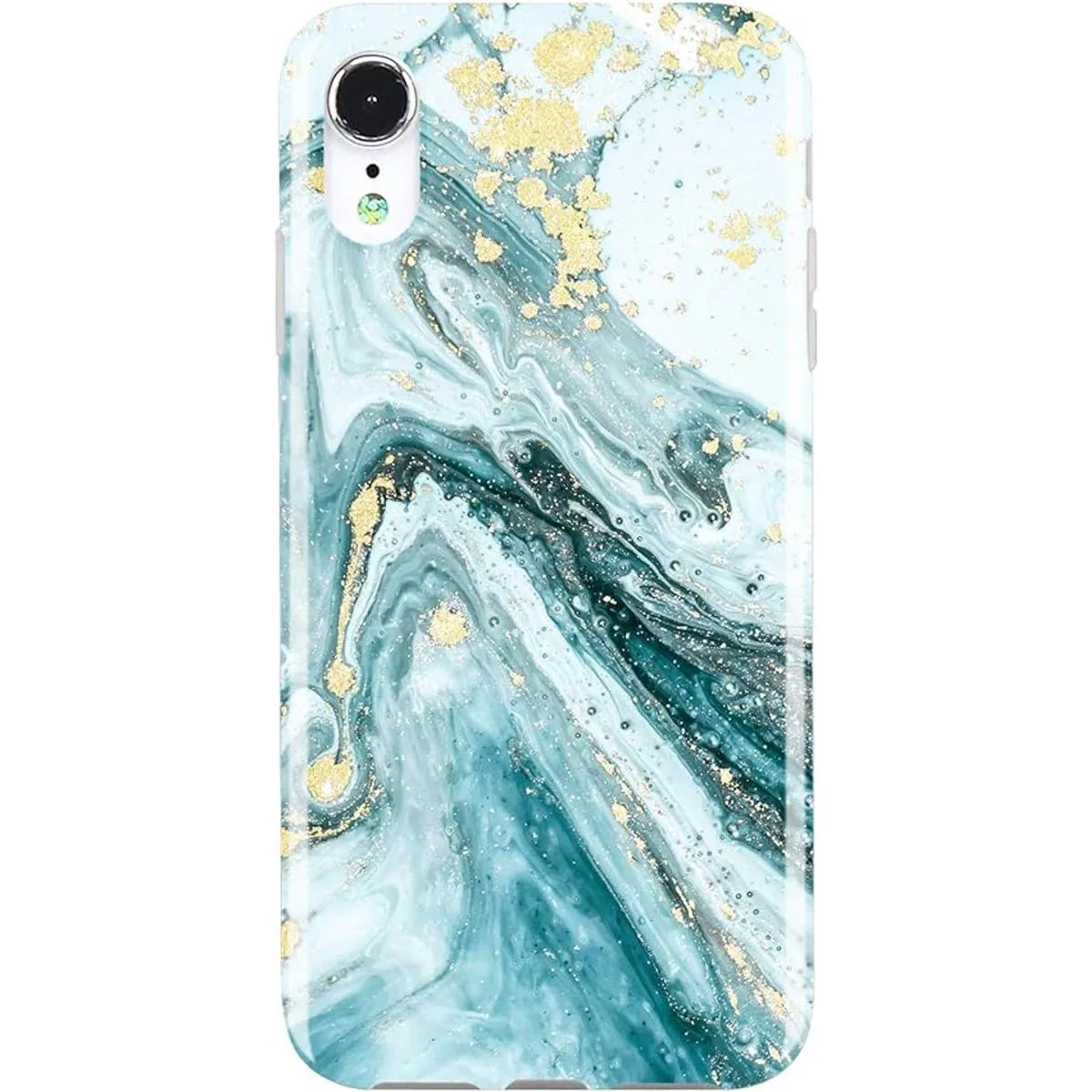 JIAXIUFEN Funda para iPhone XR con purpurina dorada_1