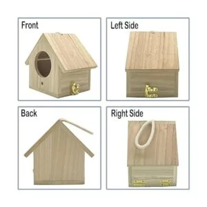 Tfwadmx Casa de pájaros de madera para colgar en el_4