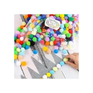 Caydo 400 pompones de 1 pulgada y 20 colores para el día