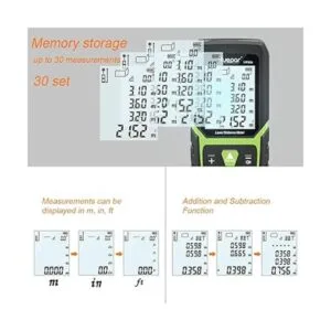 Huepar Medida de distancia láser de 165 pies con batería