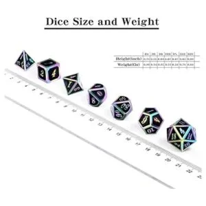 DND Juego de 7 dados metálicos Número de arco iris con_5