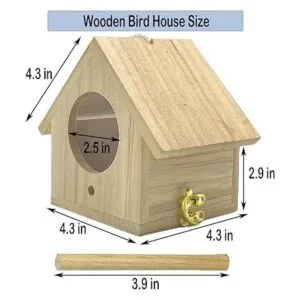 Tfwadmx Casa de pájaros de madera para colgar en el_6