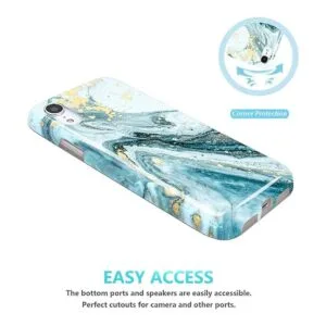 JIAXIUFEN Funda para iPhone XR con purpurina dorada_4