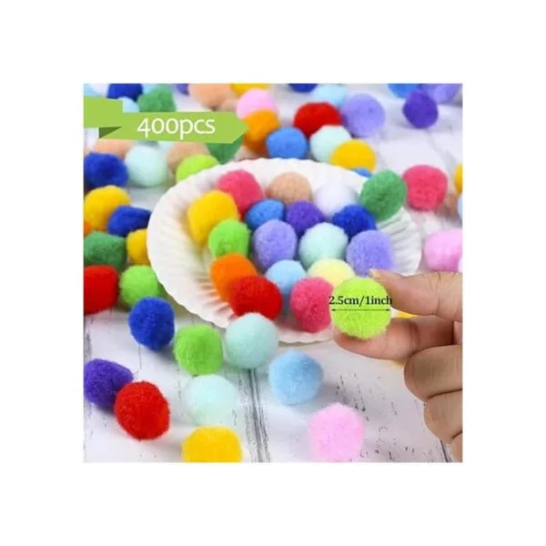Caydo 400 pompones de 1 pulgada y 20 colores para el día