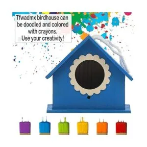 Tfwadmx Casa de pájaros de madera para colgar en el_5