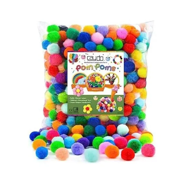 Caydo 400 pompones de 1 pulgada y 20 colores para el día