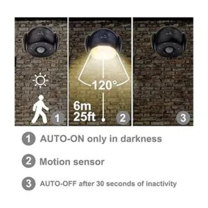 BIGLIGHT Foco con sensor de movimiento funciona con pilas