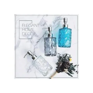 JASAI Diamond Design Dispensador de jabón de vidrio con