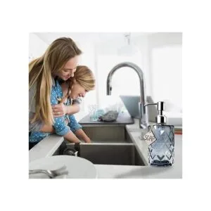 JASAI Diamond Design Dispensador de jabón de vidrio con