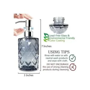 JASAI Diamond Design Dispensador de jabón de vidrio con