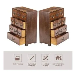 Mueble de medicina tradicional de madera maciza para_4