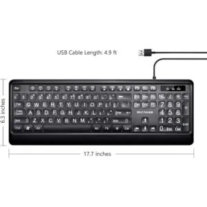 SurnQiee Teclado de impresión de letras grandes 104_2