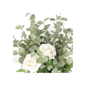 6 piezas de tallos artificiales verdes de hojas de_6